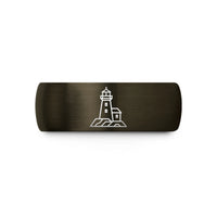 women's wedding band present – gunmetal & black tungsten bass harbor wedding band