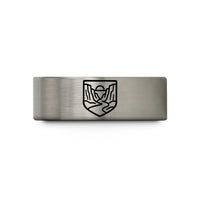 personalized jewelry for women – black & blue & grey tungsten canyon badge wedding band