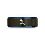 personalized jewelry for her – gunmetal & blue tungsten broglie wavelength wedding band