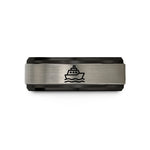 special present for her – black & silver tungsten ferry wedding band