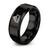 Ferry – Tungsten Wedding Band, 8 mm, Black Comfort-Fit Unisex