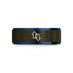 tungsten bands for couples – gunmetal & blue tungsten sorting arrows wedding band