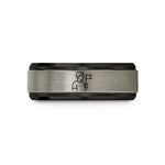 romantic presents for girlfriend – black & gray tungsten spinner silhouette flag wedding band