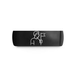 best rings for couples – black tungsten spinner silhouette flag wedding band