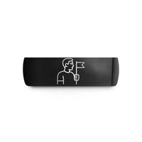 best rings for couples – black tungsten spinner silhouette flag wedding band