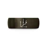unique anniversary present ideas – gunmetal & blue tungsten unit vectors wedding band