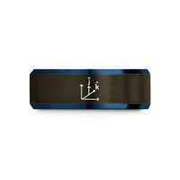 unique anniversary present ideas – gunmetal & blue tungsten unit vectors wedding band