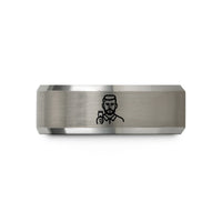 tungsten rings for men – black & grey tungsten barber clippers wedding band