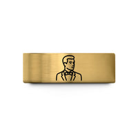 engraved ring for him – gold tungsten groom bow tie wedding band
