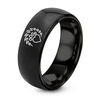 Gift Anniversary for Him – black tungsten hedgehog paw heart ring