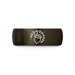 wedding bands for him – gunmetal & black tungsten hedgehog paw heart wedding band