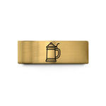 men’s wedding present – gold tungsten lidded beer stein wedding band