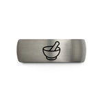anniversary presents for men – blue & gray tungsten mortar pestle wedding band