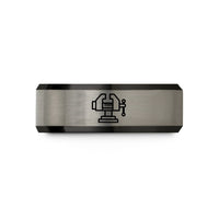 presents for husband birthday – black & gray tungsten bench vise wedding band