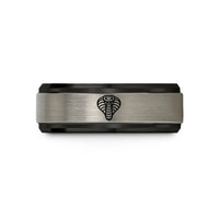unique presents for spouse – black & blue & gray tungsten cobra hood spread wedding band