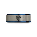 unique presents for spouse – black & blue & gray tungsten cobra hood spread wedding band