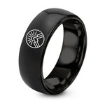Gift Anniversary for Husband from Wife – black tungsten badge peaks ring