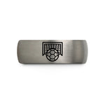 tungsten wedding bands men – black & gray tungsten handball ball goal wedding band