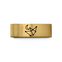 romantic presents for couples – gold tungsten taurus moon wedding band