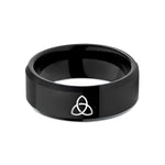 tungsten wedding bands men – black tungsten trefoil wedding band
