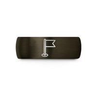 tungsten wedding band men – gunmetal & black tungsten waypoint flag wedding band