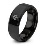 husband birthday present – black tungsten sword scales ring