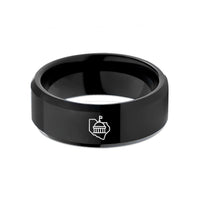 engraved ring for him – black tungsten australian capital territory wedding band