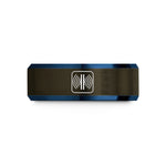 unique presents for him – gunmetal & blue tungsten double slit interference wedding band