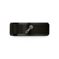 tungsten carbide men's ring – black tungsten ratchet wedding band