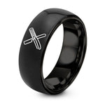Gift Anniversary for Man – black tungsten razor comb badge ring