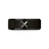 unique presents for men – black tungsten razor comb badge wedding band