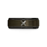 tungsten wedding band men – gunmetal & black tungsten razor comb badge wedding band