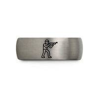best presents for parents – black & grey tungsten biathlon shooter wedding band