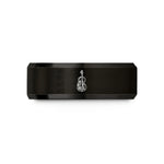 anniversary rings for couples – black tungsten floral cello wedding band
