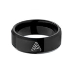 unique anniversary presents parents – black tungsten penrose triangle wedding band