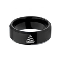 unique anniversary presents parents – black tungsten penrose triangle wedding band