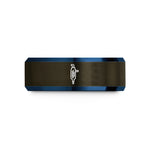 tungsten wedding band men – gunmetal & blue tungsten liebig condenser wedding band