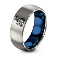 Gift Anniversary for Wife – blue & silver tungsten the hierophant ring
