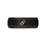 tungsten bands for couples – black tungsten link chain wedding band