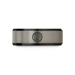 unique wedding band ideas – black & blue & gray tungsten mars wedding band