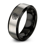 best presents for couples – black & grey tungsten dara knot ring
