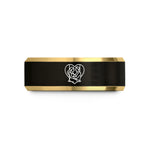best presents for lovers – black & gold tungsten lovers swing wedding band