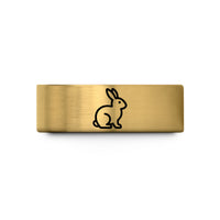 anniversary presents for pairs – gold tungsten rabbit silhouette wedding band