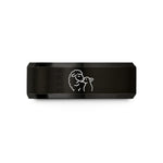 special present ideas her – black & gold tungsten ewe lamb nuzzling wedding band