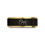 best present for girlfriend – black & gold tungsten ewe lamb nuzzling wedding band
