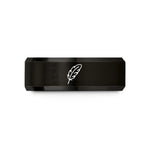 unique presents for her – black tungsten falling feather wedding band