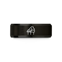 best present ideas women – black tungsten grand piano wedding band
