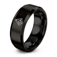 tungsten wedding bands men – black tungsten low poly pyramid ring