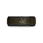 tungsten wedding bands men – gunmetal & black tungsten low poly pyramid wedding band