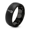 Basting Brush – Tungsten Wedding Band, 8 mm, Black Comfort-Fit Unisex